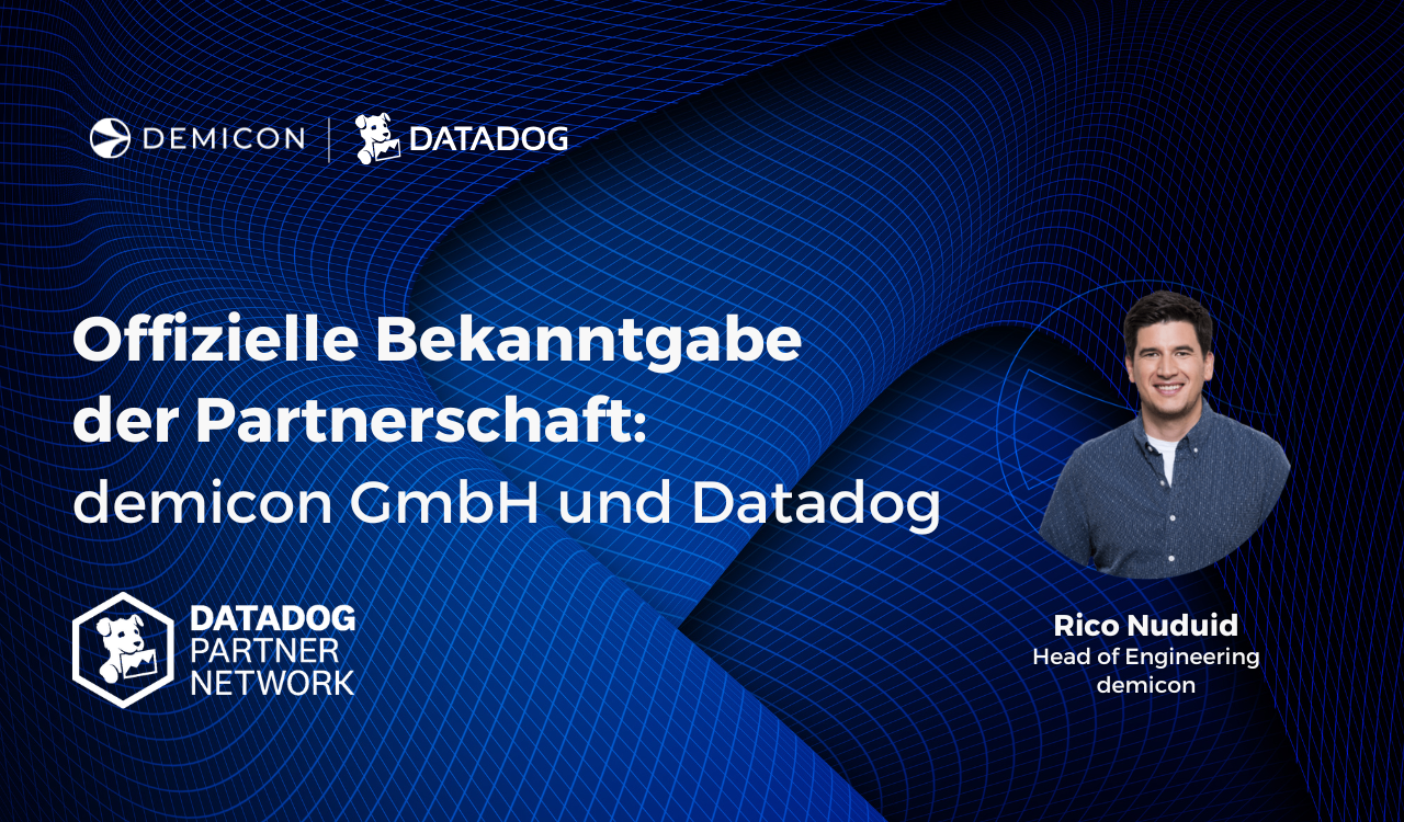 Promobild offizielle Partnerschaftsankündigung demicon GmbH und Datadog